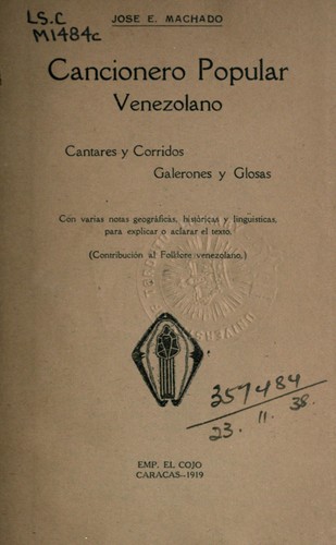 Cover for Cancionero popular venezolano