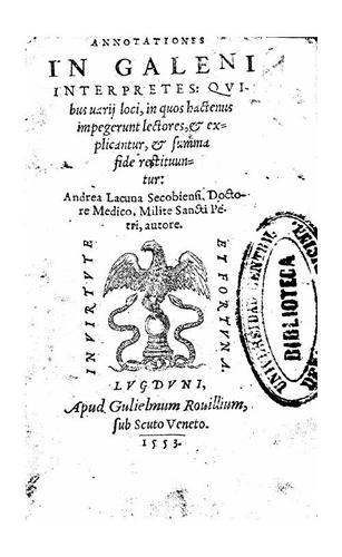 Cover for Annotationes in Galeni interpretes