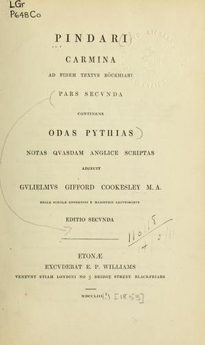 Cover for Carmina, ad fidem textus Böckhiani