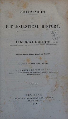 Cover for A compendium of ecclesiastical history.