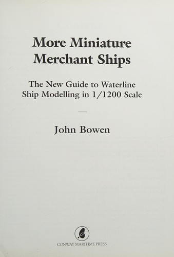 Cover for More miniature merchant ships