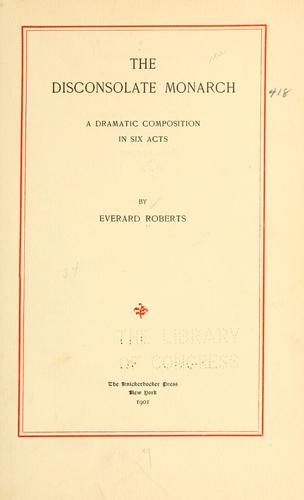 Cover for The disconsolate monarch