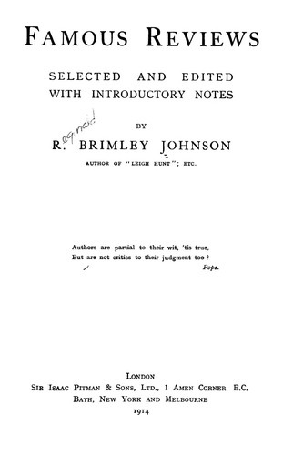 Cover for Famous reviews
