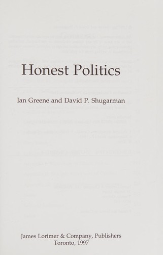Cover for Honest politics