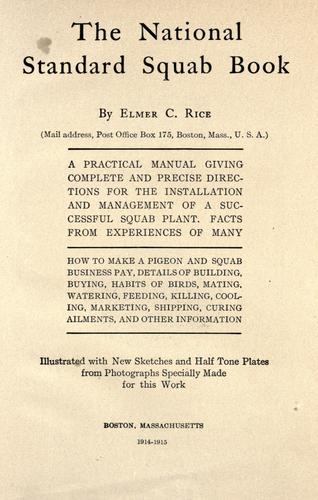 Cover for The national standard squab book