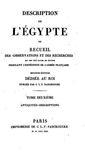 Cover for Description de l'Égypte
