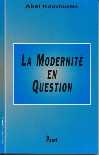 Cover for La modernité en question