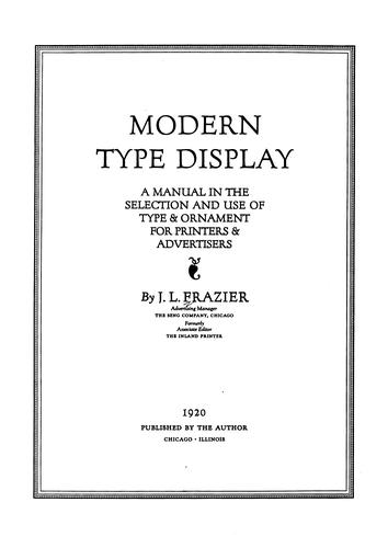 Cover for Modern type display