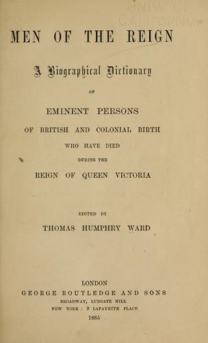 Cover for Men of the reign