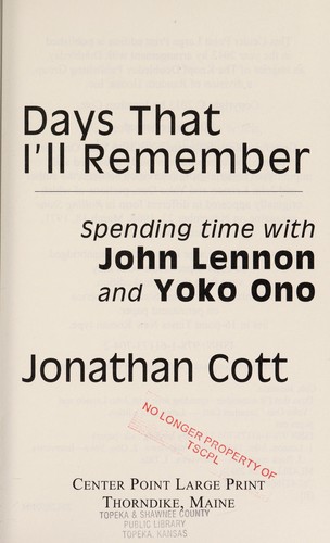 Cover for Days that I'll remember