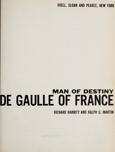 Cover for Man of destiny: De Gaulle of France
