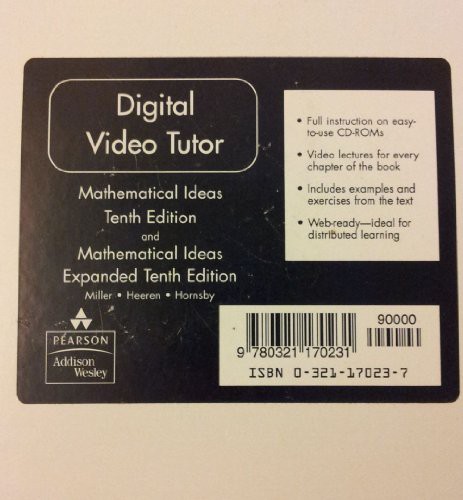 Cover for Digital Video Tutor to accompany Mathematical Ideas