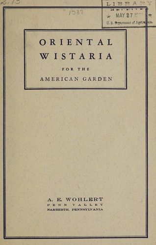 Cover for Oriental wistarias