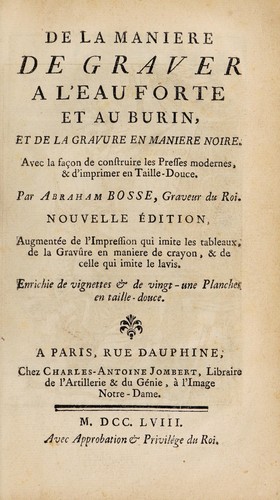 Cover for De la maniere de graver a l'eau forte et au burin, et de la gravure en maniere noire