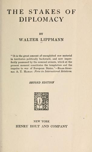 Cover for The stakes of diplomacy