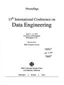Cover for Proceedings 13th International Conference on Data Engineering