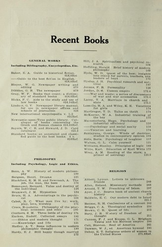 Cover for Additions of recent books