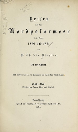 Cover for Reisen nach dem Nordpolarmeer in den Jahren 1870 und 1871