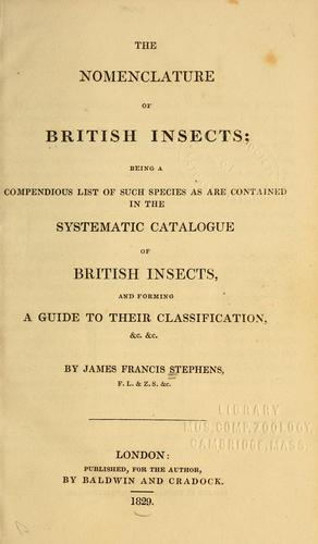Cover for The nomenclature of British insects