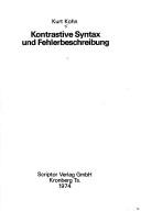 Cover for Kontrastive Syntax und Fehlerbeschreibung