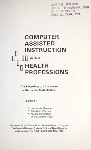 Cover for Computer assisted instruction in the health professions
