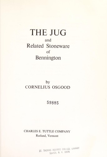Cover for The jug and related stoneware of Bennington.