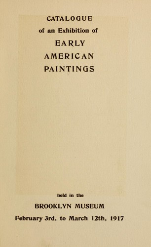 Cover for Catalogue of an exhibition of early American paintings