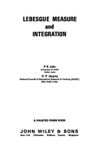 Cover for Lebesgue measure and integration