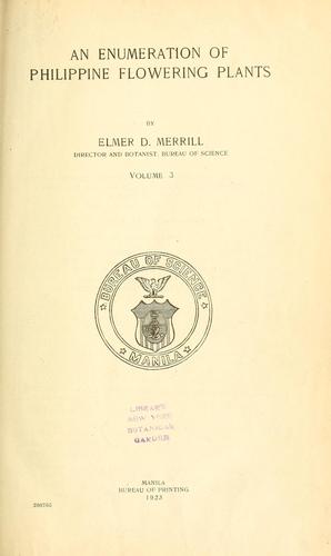 Cover for An enumeration of Philippine flowering plants