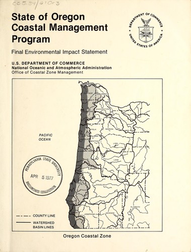 Cover for State of Oregon coastal management program