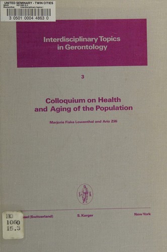 Cover for Colloquium on Health and Aging of the Population