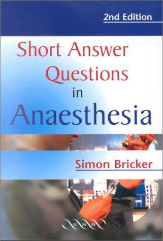 Cover for Short Answer Questions in Anaesthesia