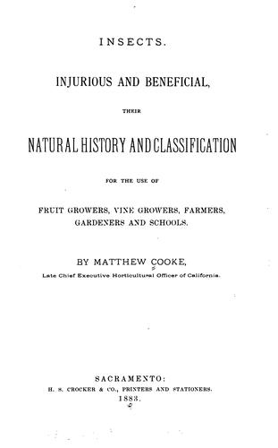 Cover for Injurious insects of the orchard, vineyard, field, garden, conservatory, household, storehouse, domestic animals, etc.