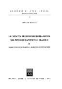Cover for La capacità processuale della donna nel pensiero canonistico classico