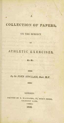 Cover for A collection of papers on the subject of athletic exercises &c. &c.