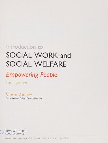 Cover for Introduction to social work and social welfare