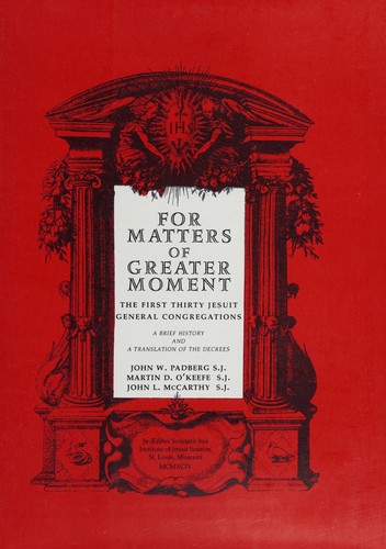 Cover for For matters of greater moment