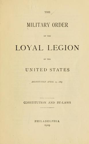 Cover for Constitution and by-laws.