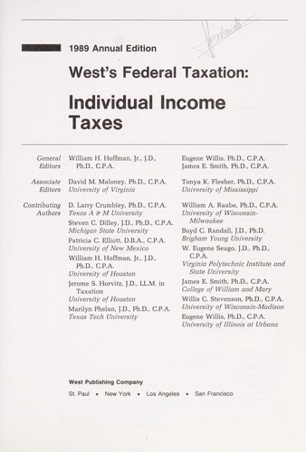 Cover for 1989 Annual Edition West's Fed Eral Taxa