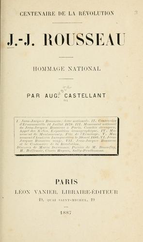 Cover for J.J. Rousseau