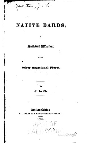 Cover for Native bards