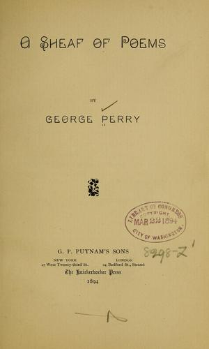 Cover for A sheaf of poems