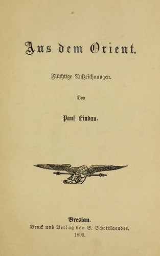Cover for Aus dem Orient