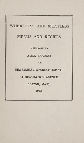 Cover for Wheatless and meatless menus and recipes