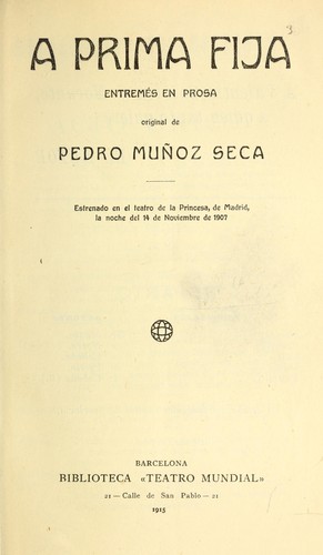 Cover for A prima fija