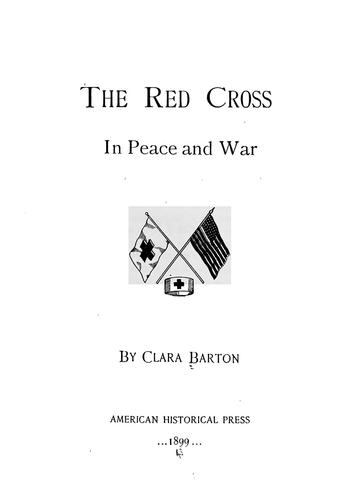 Cover for The Red Cross in peace and war
