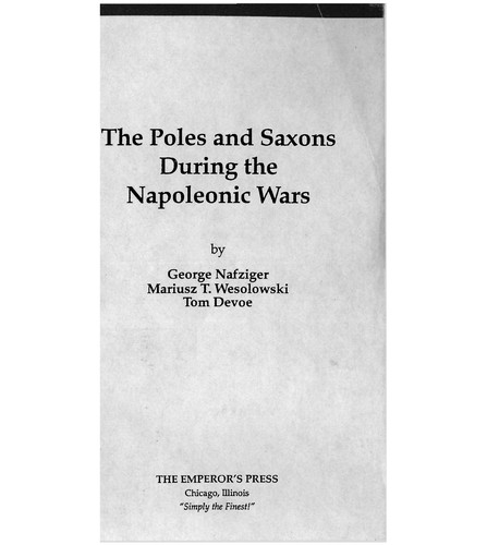 Cover for The Poles and Saxons during the Napoleonic Wars