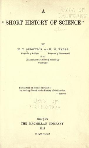Cover for A short history of science