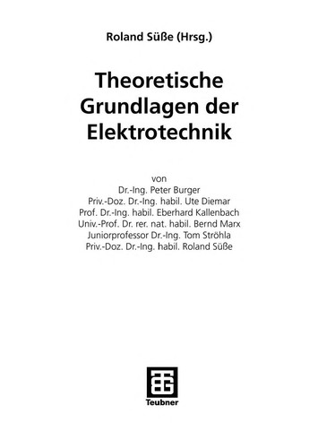 Cover for Theoretische Grundlagen der Elektrotechnik 2.