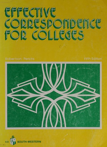 Cover for Effective Correspondence for Colleges